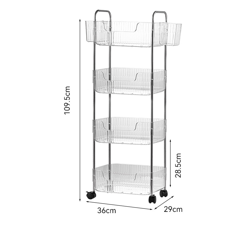 9265 transparent -4 layers (with side hanging basket)