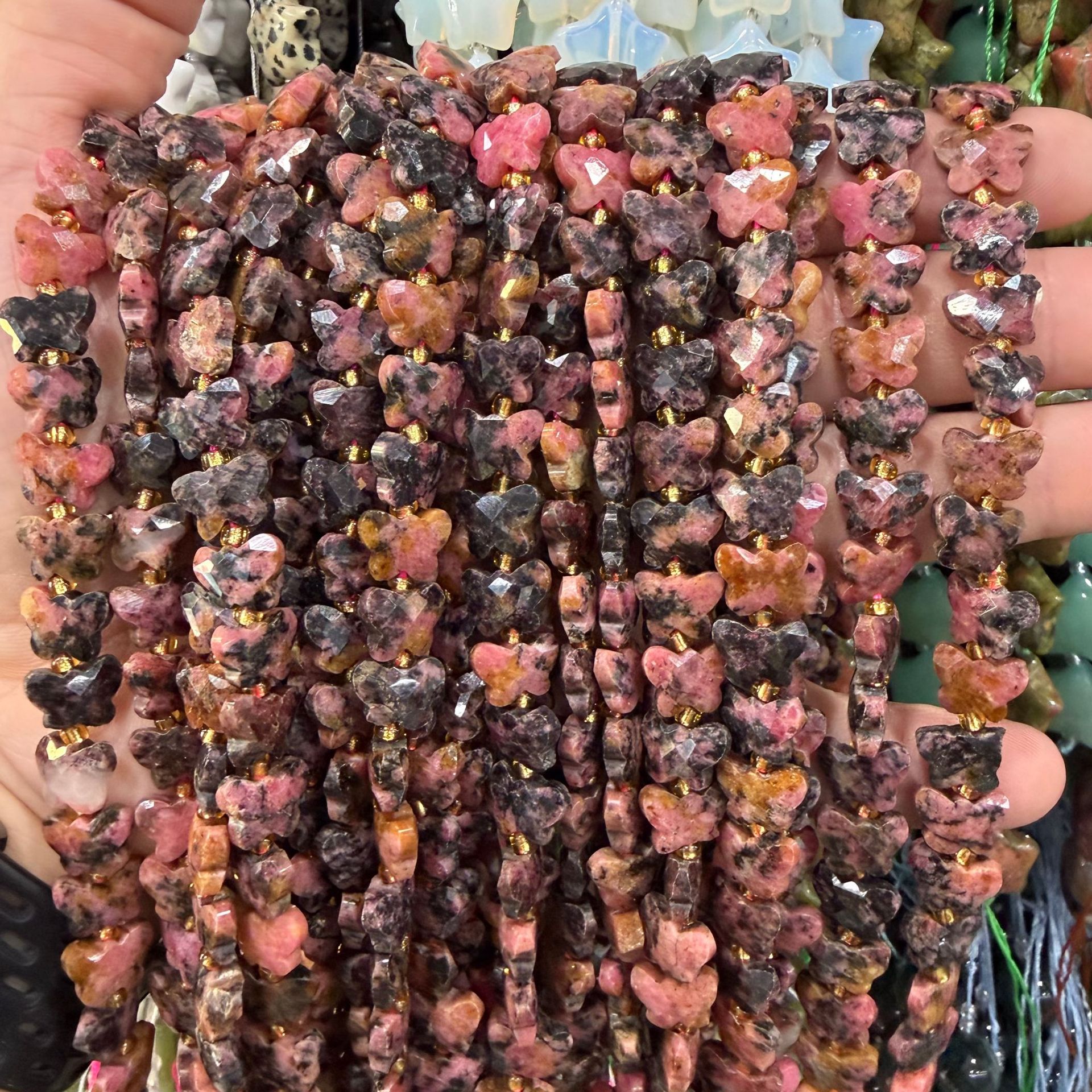 black line Rhodonite 8x10mm