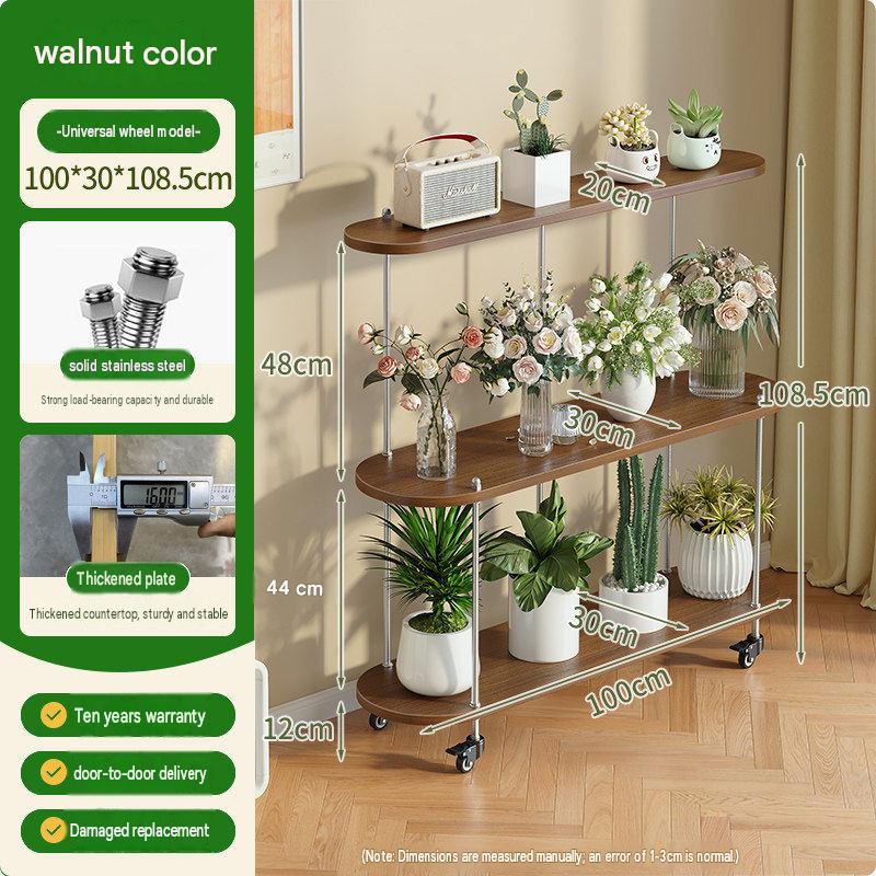 Walnut color wheeled three-layer 100*30*100