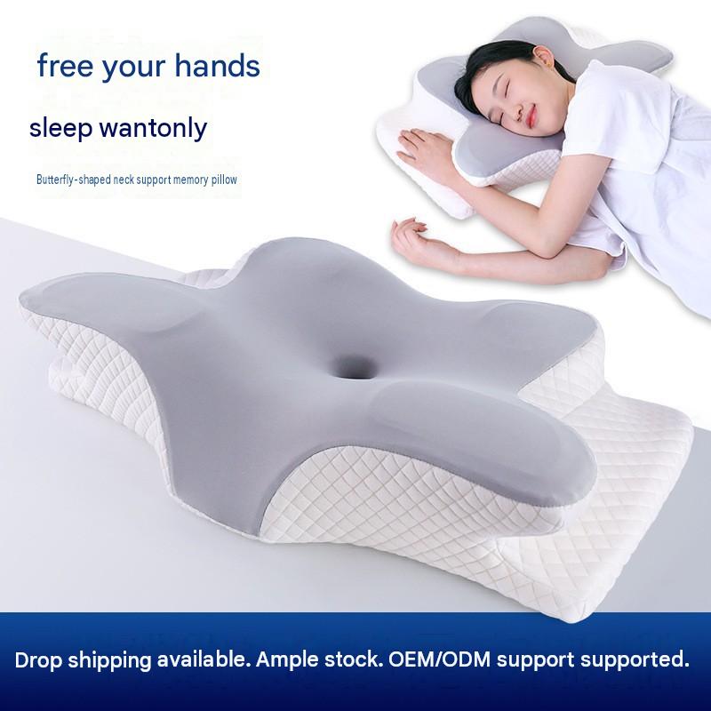 4d ergonomic butterfly pillow single pack...light gray