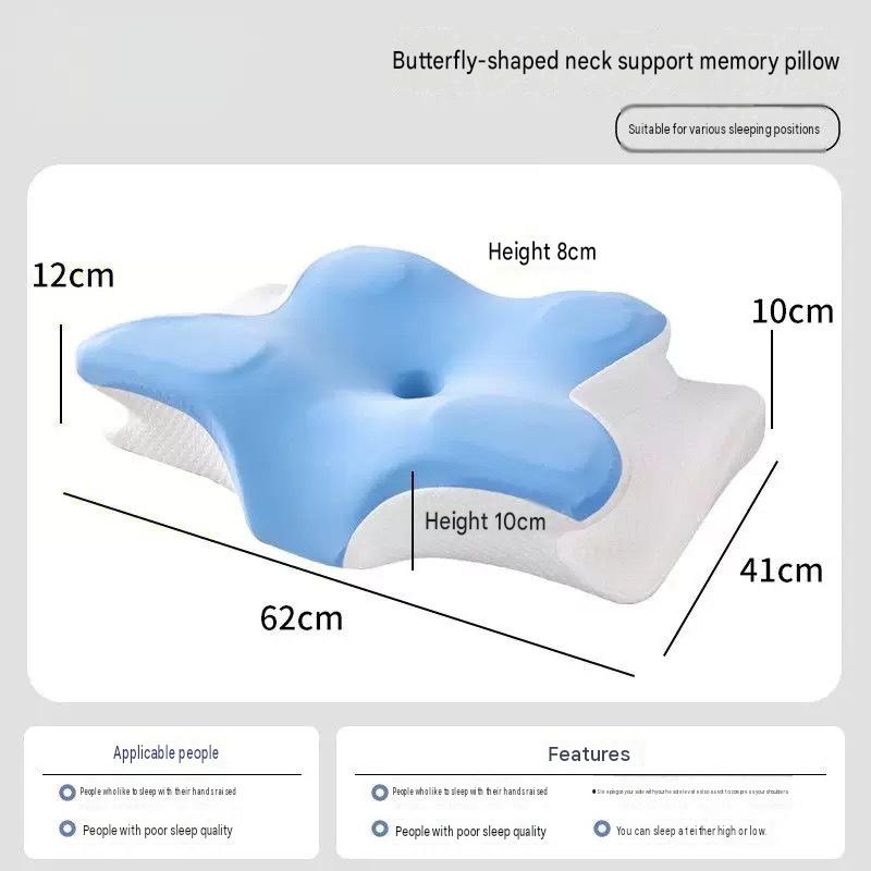 4d ergonomic butterfly pillow single pack...light blue
