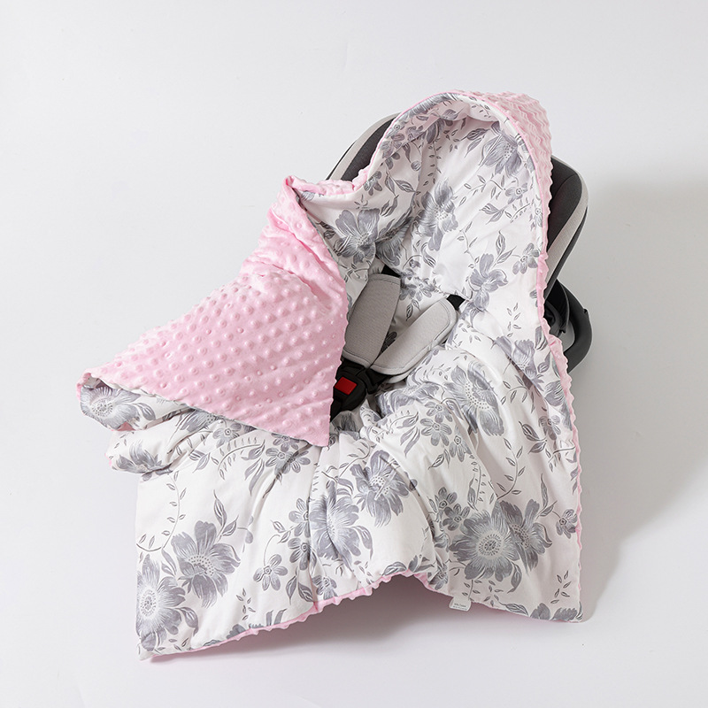 Pink flowers (thick style/basket beanie quilt)