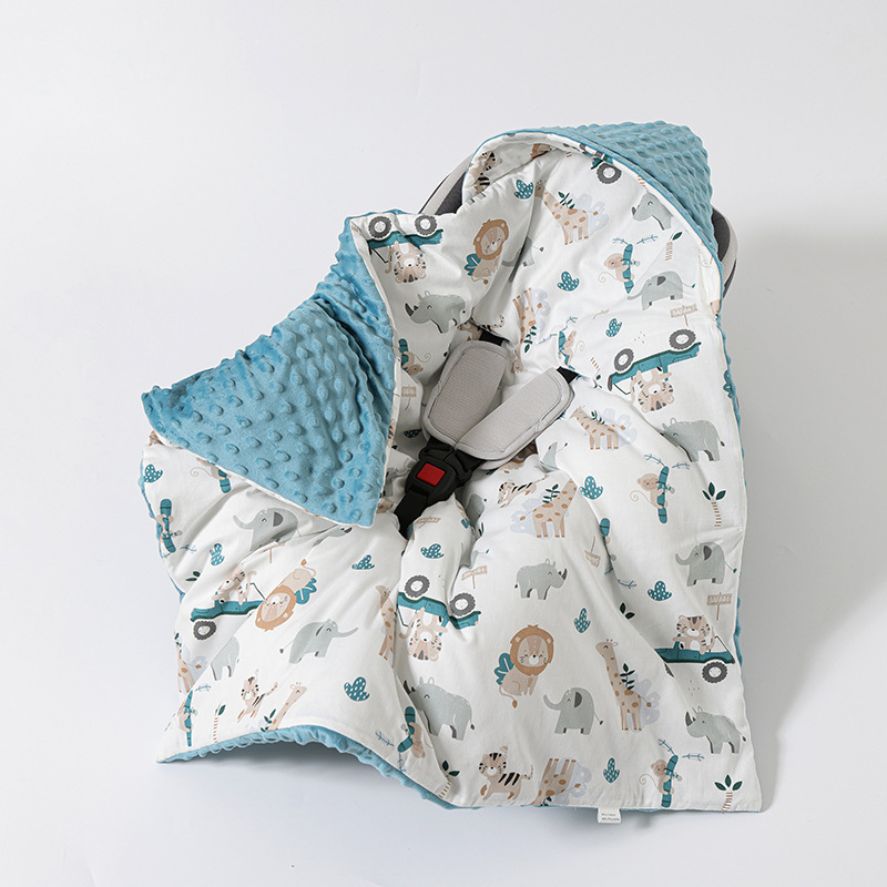 Dark green zoo (thick style/basket doudou quilt)