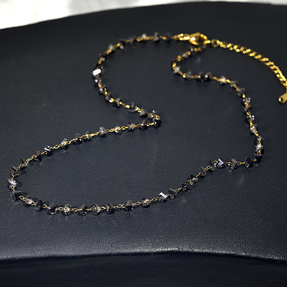 13:13-gold chain semi-transparent black