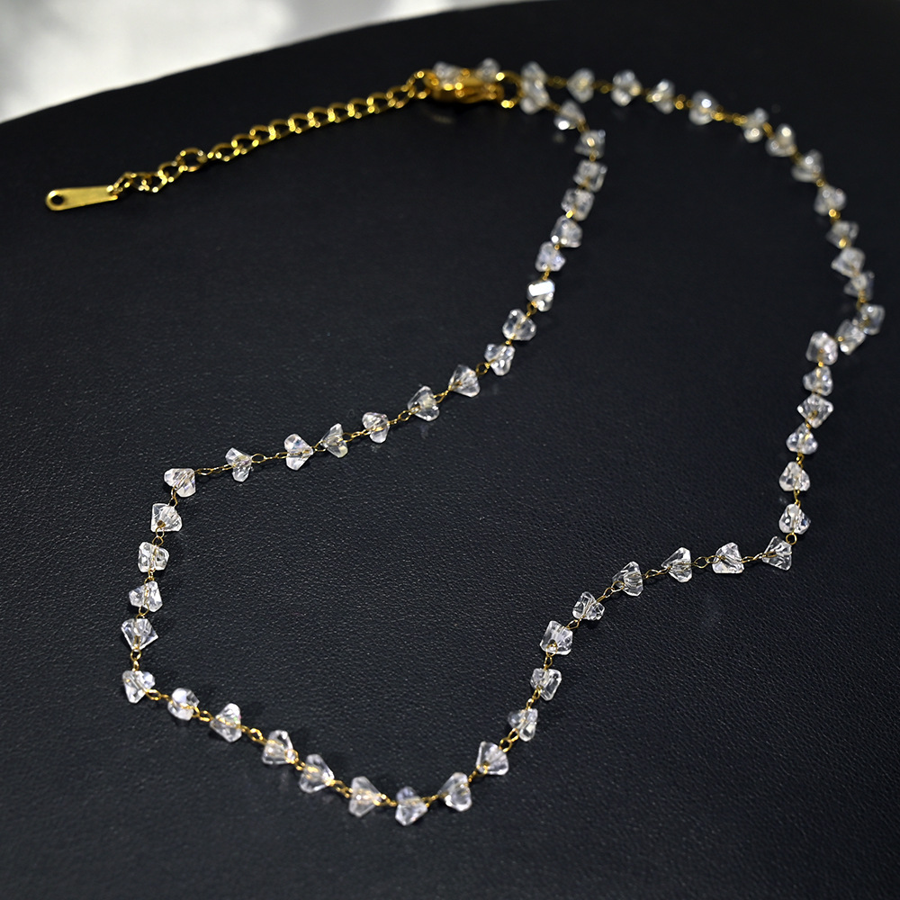 14k gold chain wedding dress - white