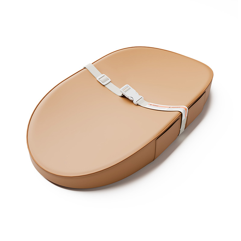 U-shaped brown diaper changing pad