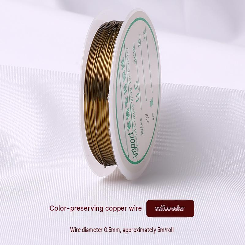 12:coffee color/wire diameter 0.5mm about 5m / roll