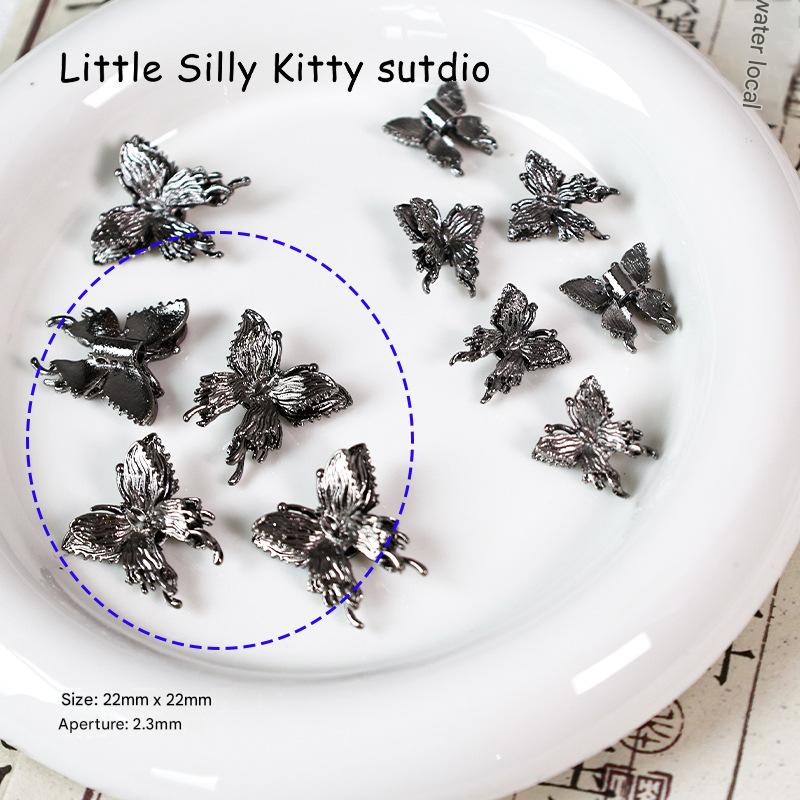 10:3pcs large gun black butterflies
