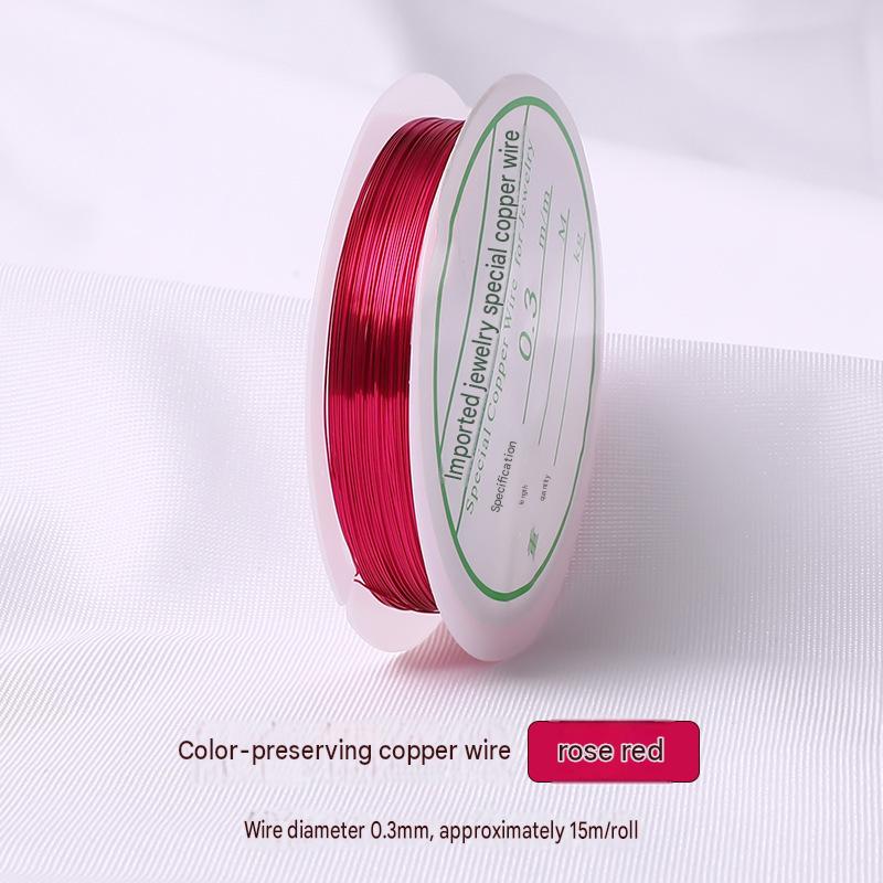 22:rose red/wire diameter 0.3mm about 15m / roll