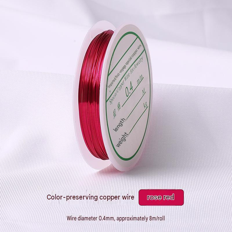 23:rose red/wire diameter 0.4mm about 8m / roll
