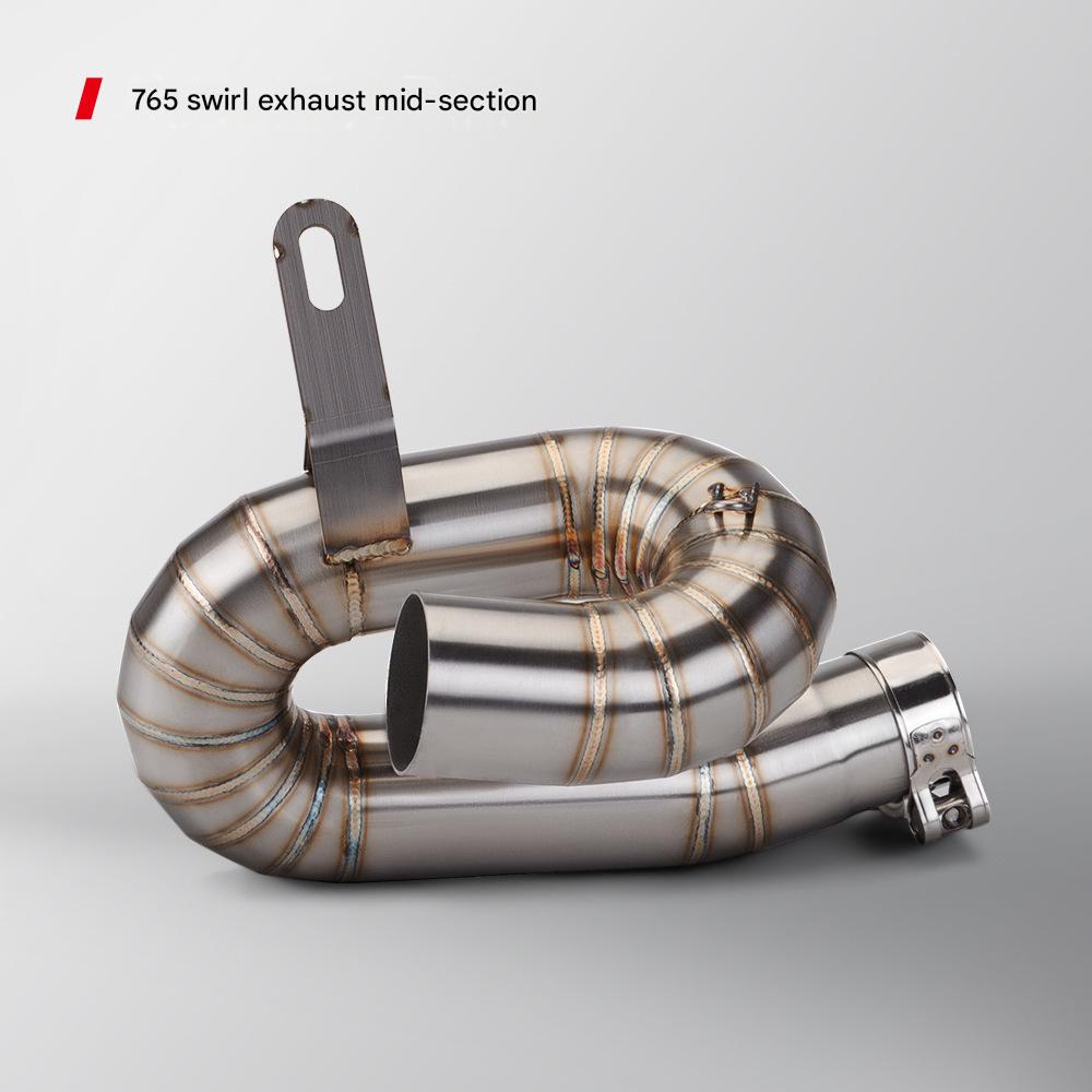 Stainless steel swirl exhaust middle section