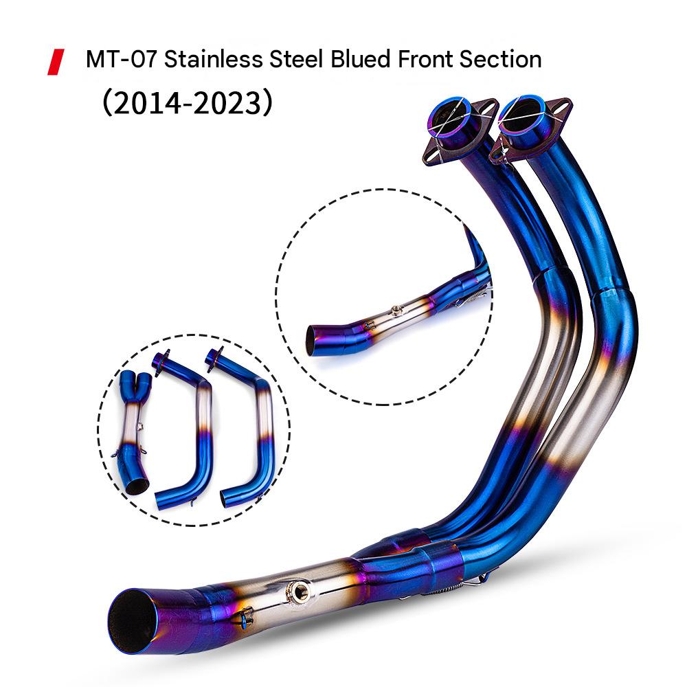 MT07 stainless steel burning blue front section