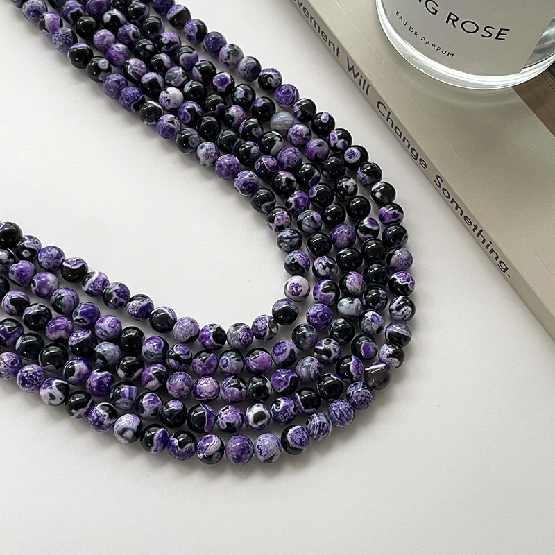 Purple fire agate 10mm