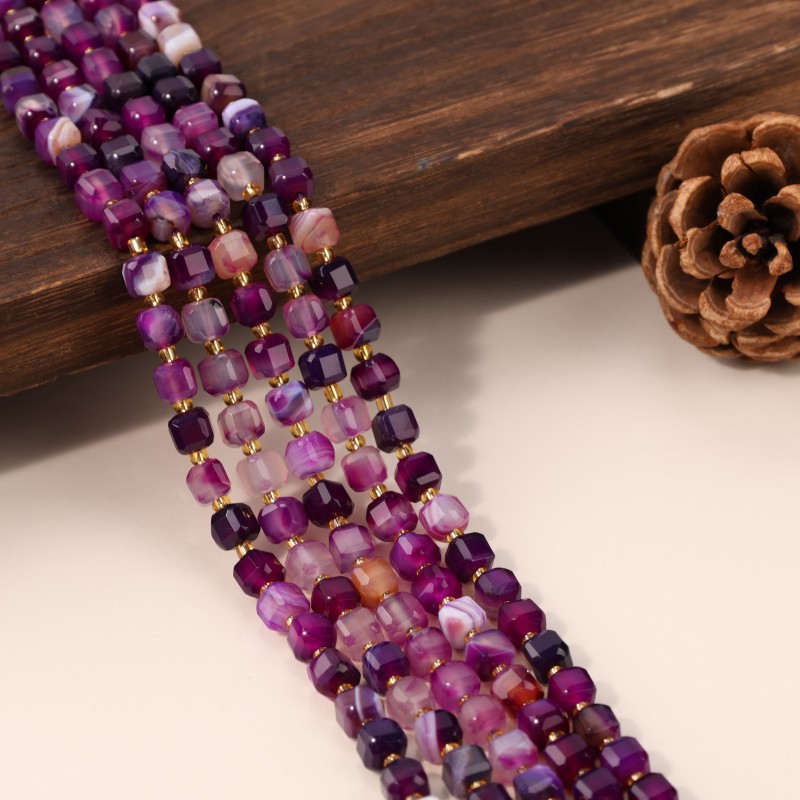 Purple striped agate sugar cube hard drive cut sur
