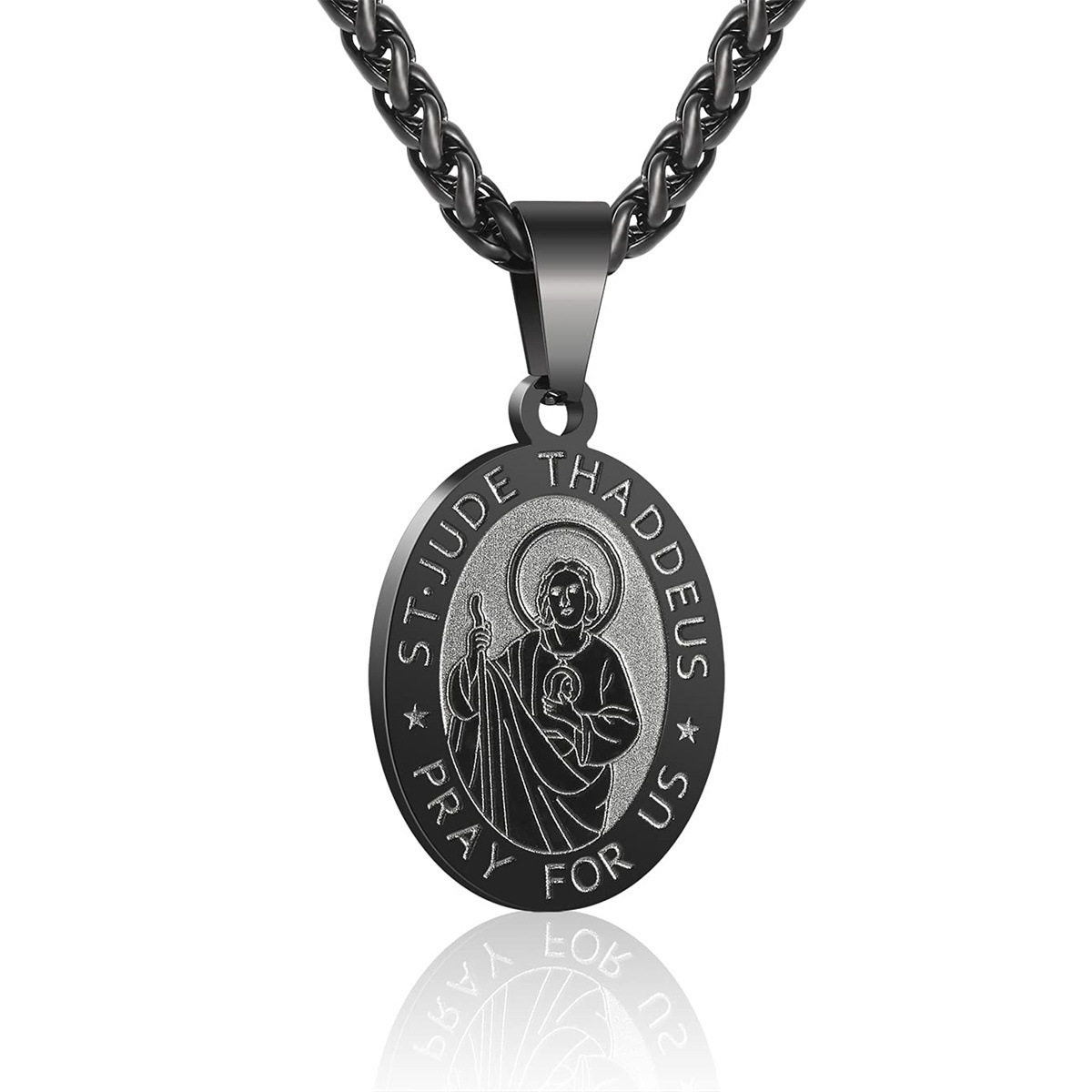 2:Saint jude black necklace