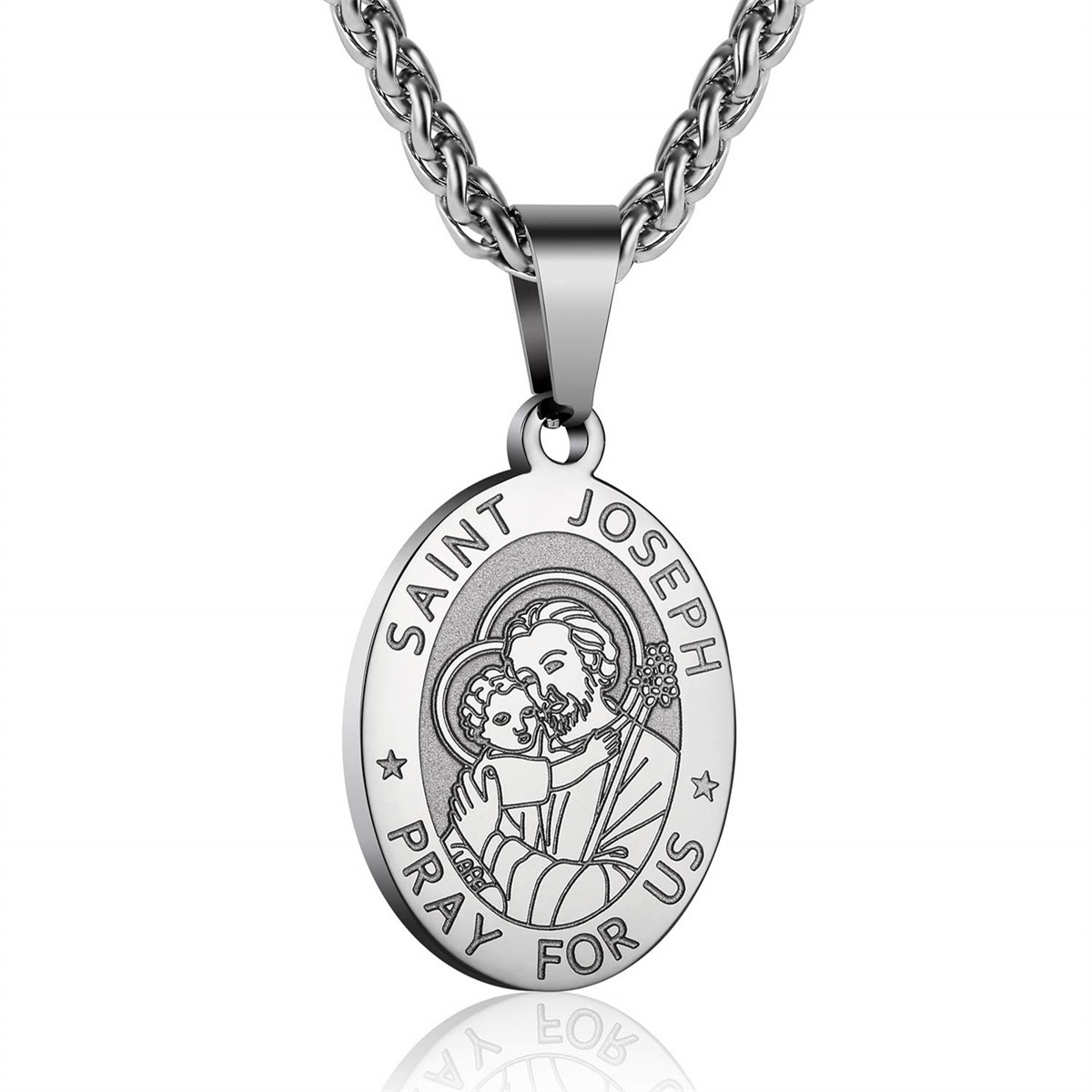 4:Saint joseph silver necklace