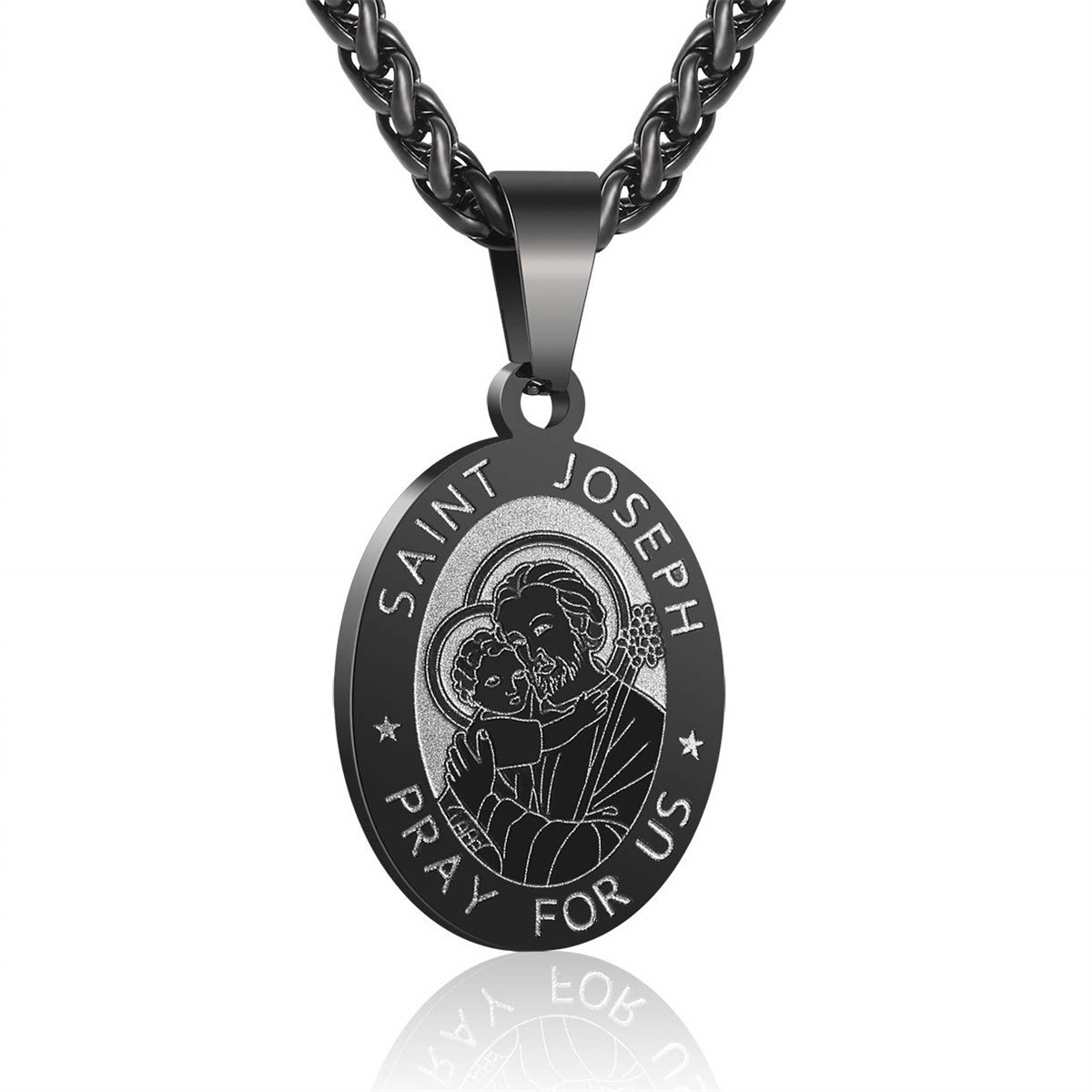 5:Saint joseph black necklace