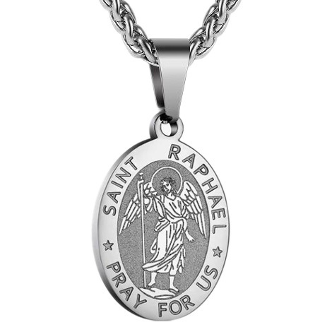 7:Saint raphael silver necklace