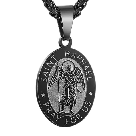 8:Saint raphael black necklace