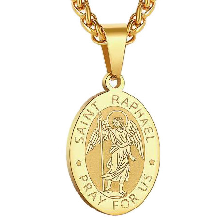 9:Saint raphael gold necklace