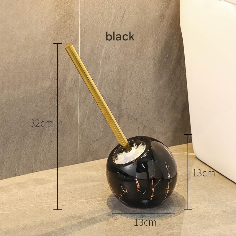 Marble gold pattern-black round