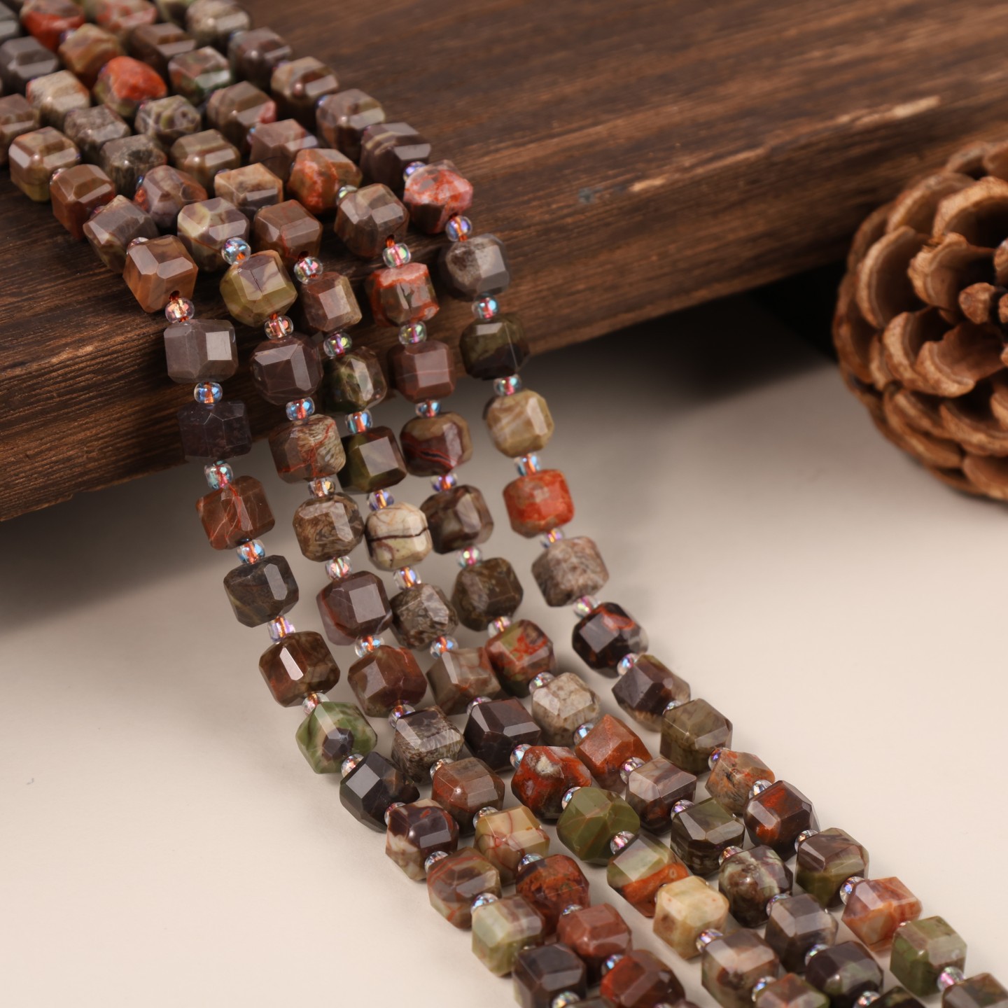 Flower agate  6mm