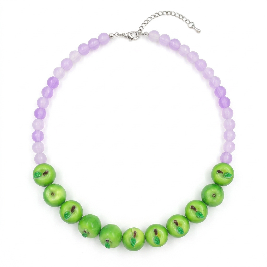 15:Green apple necklace  40cm