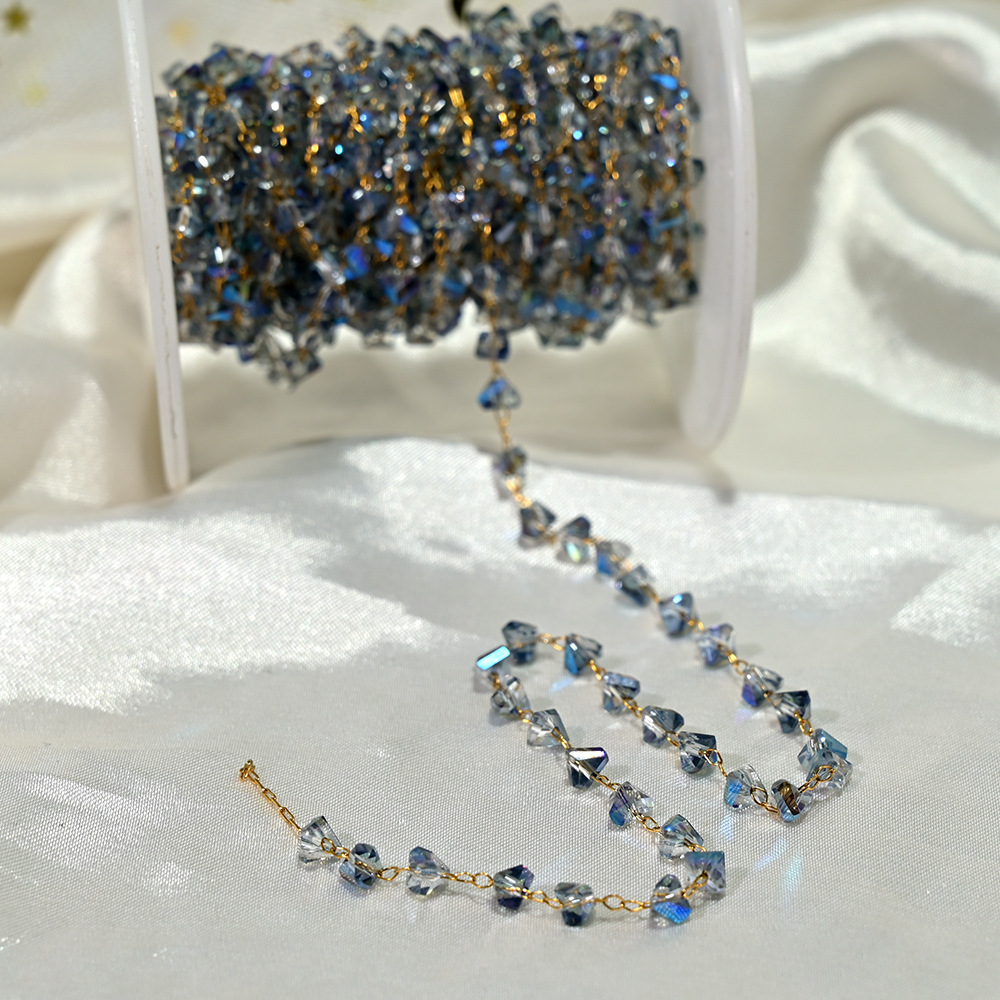 1:Lt034-gold chain semi-transparent blue