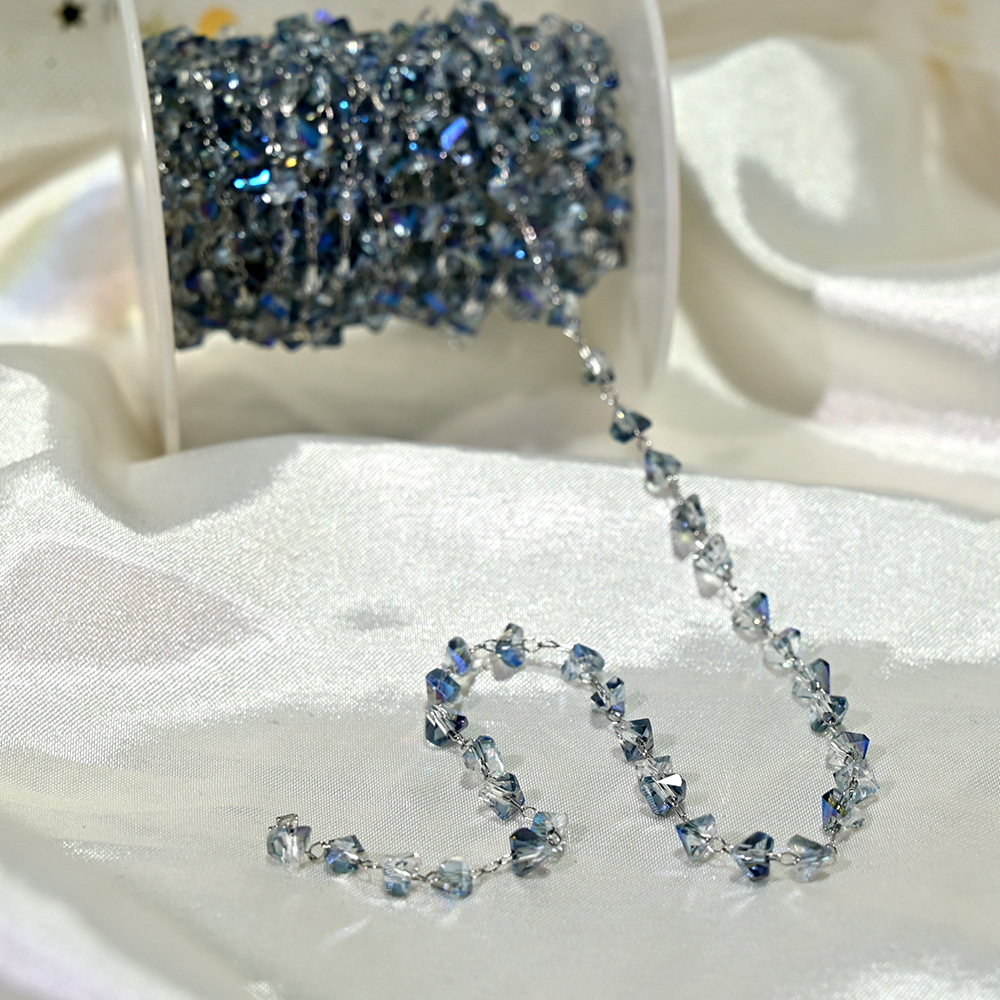 2:Lt035-silver chain translucent blue