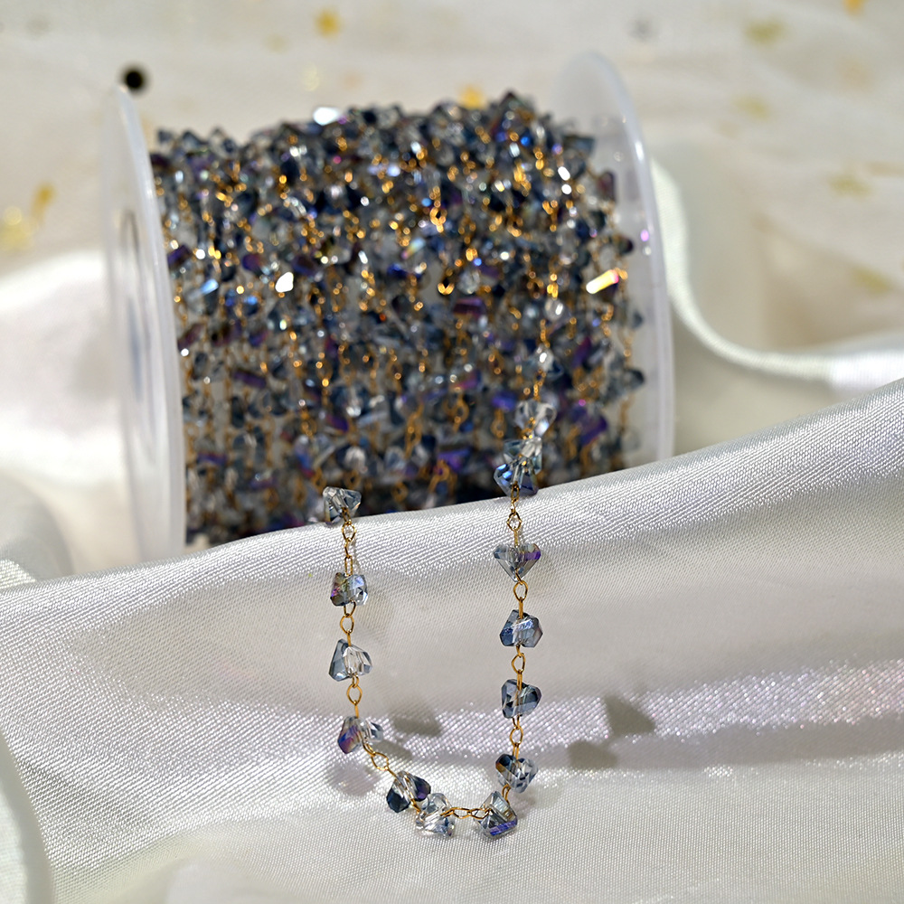 9:Lt042-gold chain semi-transparent purple