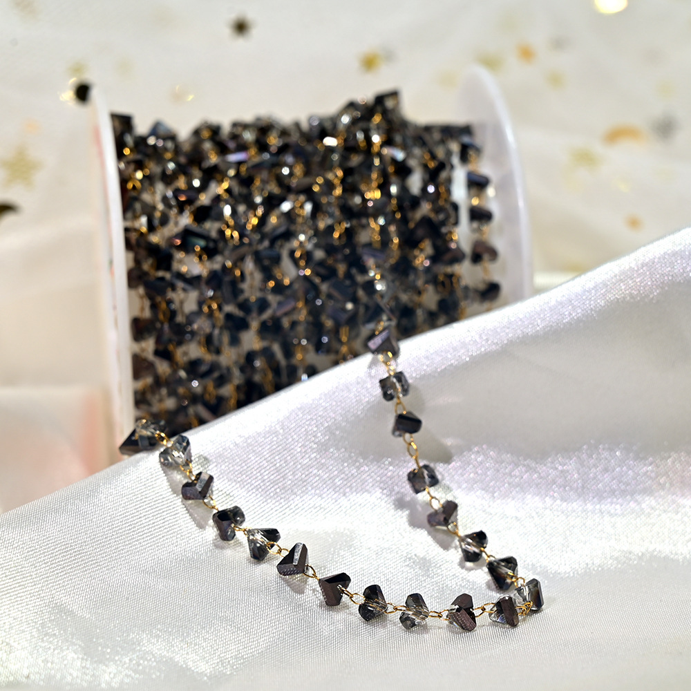 14:Lt047-gold chain semi-transparent black