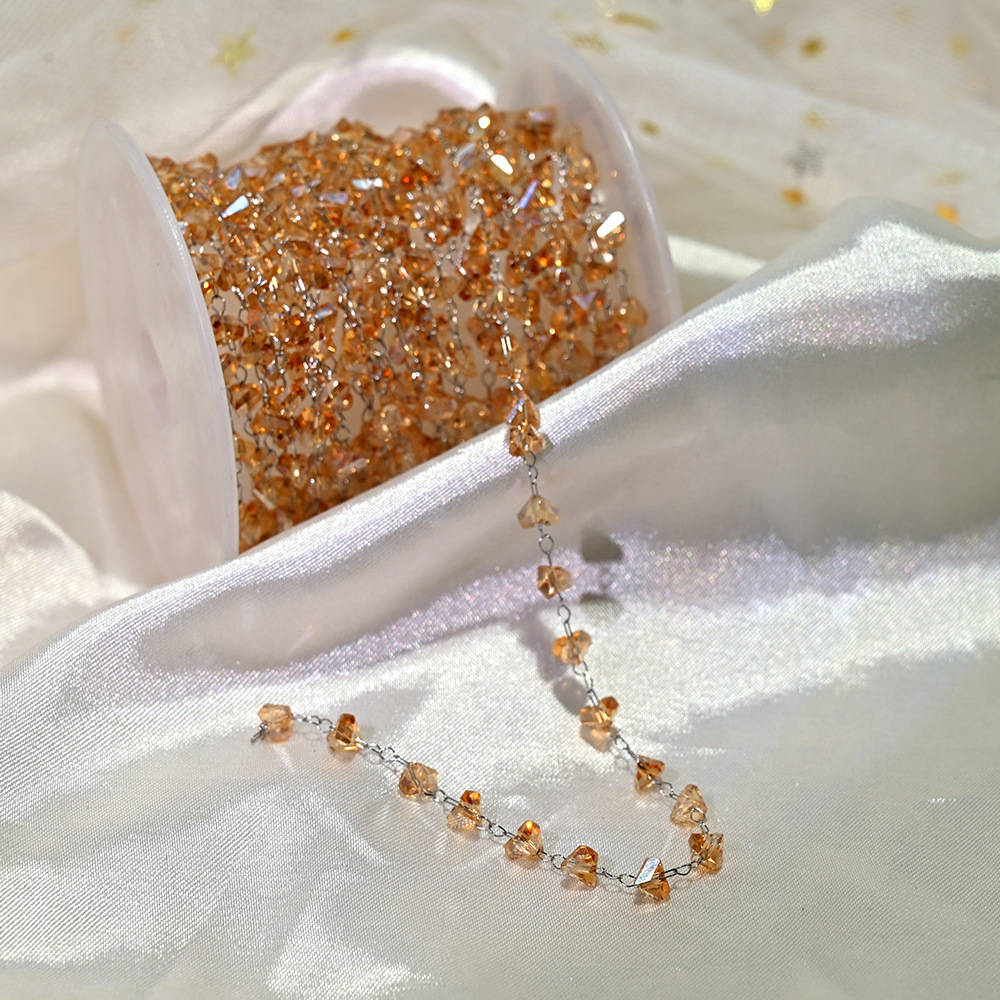 16:Lt049-silver chain amber gold