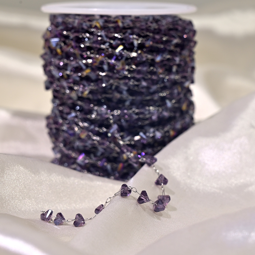 25:Lt057-silver chain violet