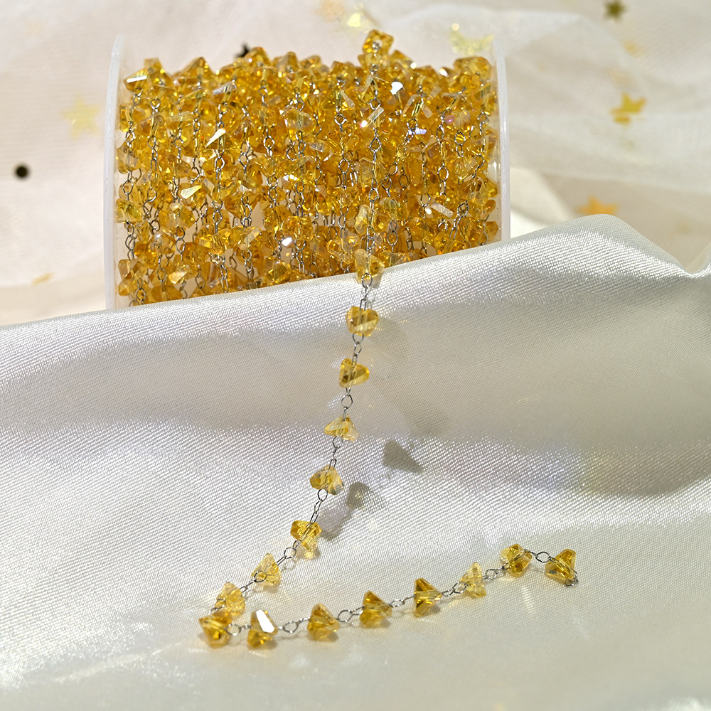 29:Lt062-silver chain light yellow ab