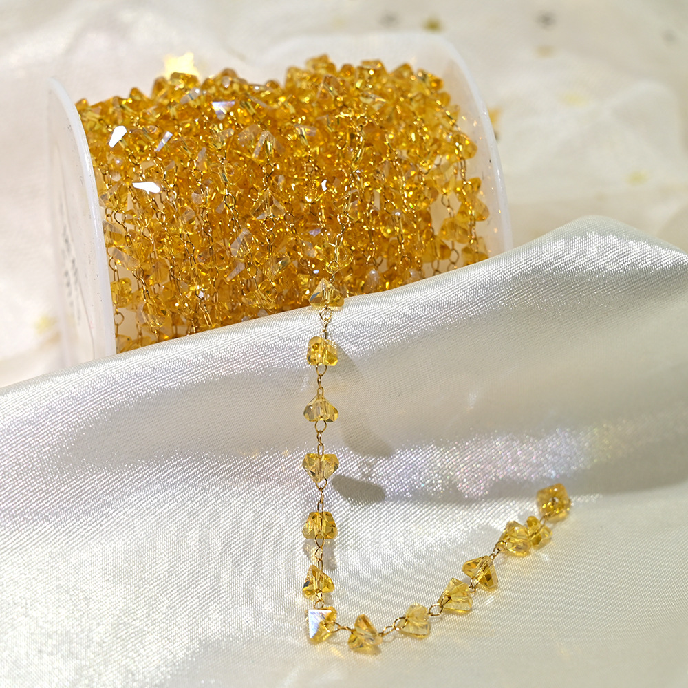 30:Lt063-gold chain light yellow ab
