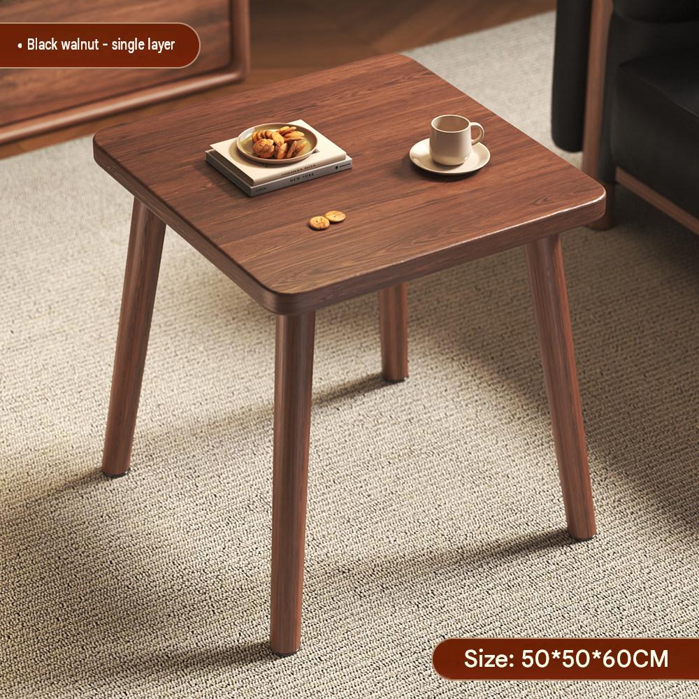[single-layer square table with table legs] black walnut 50*50*60