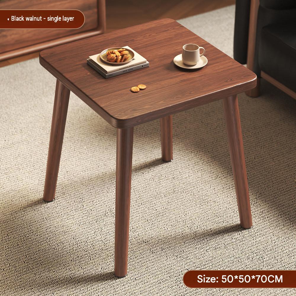 [single-layer square table with table legs] black walnut 50*50*70