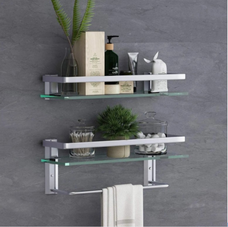 Double layer silver 40*12cm (transparent tempered glass)