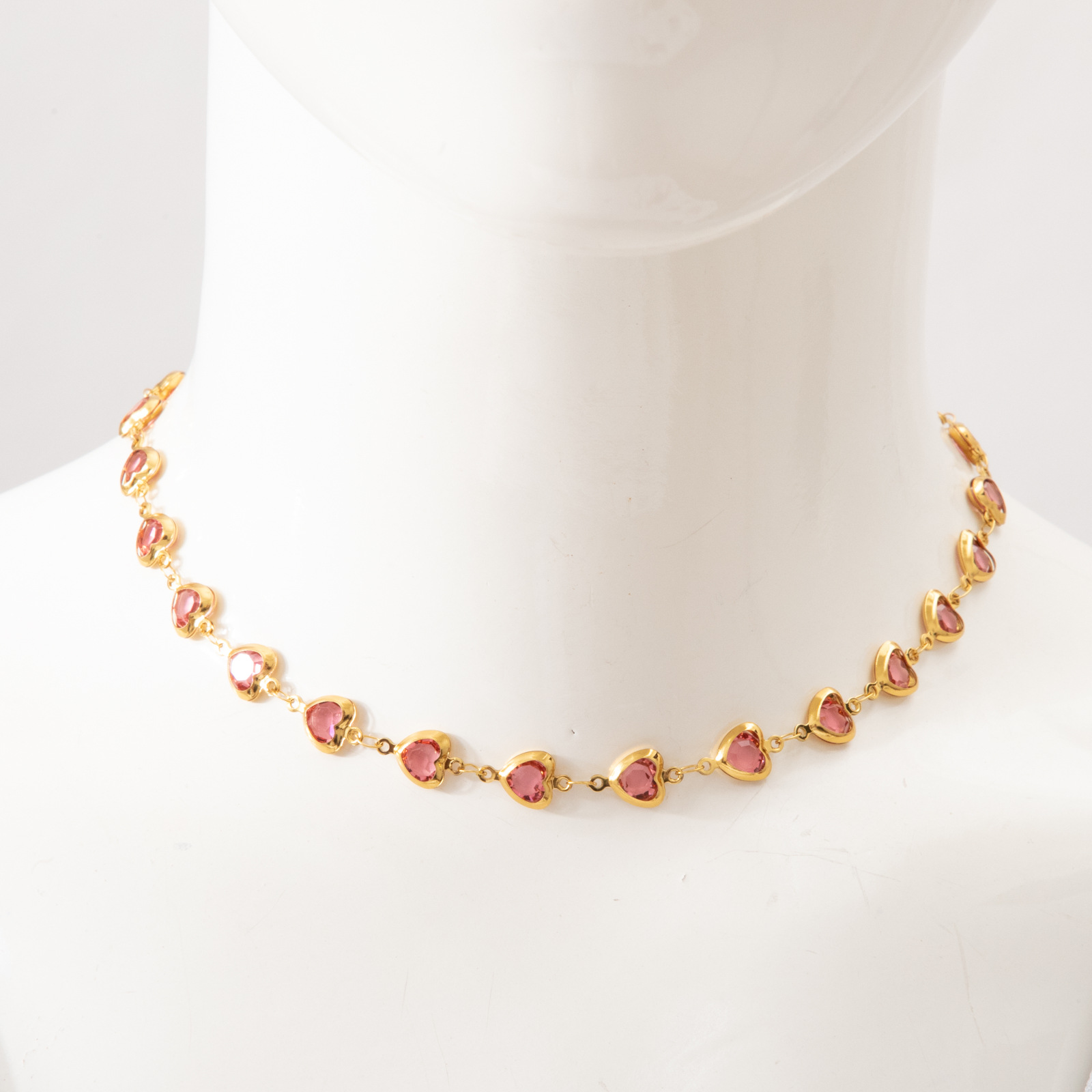 Gold pink Necklace 40+5cm