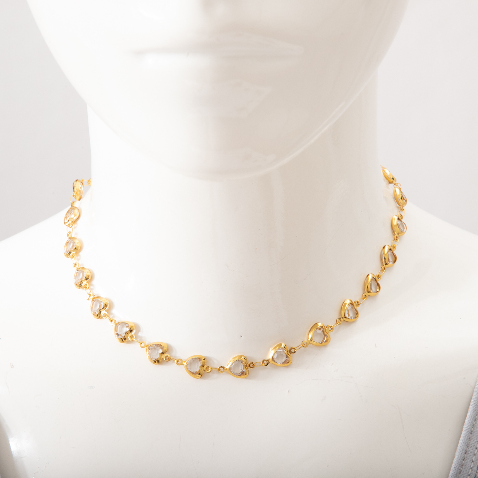 Gold transparent Necklace 40+5cm
