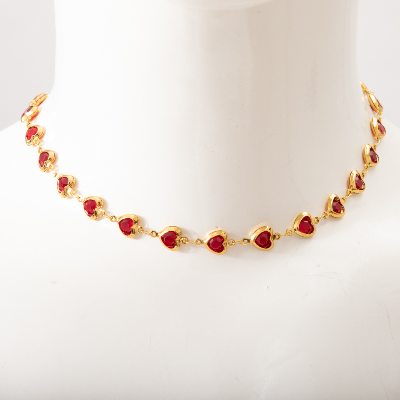 Gold red Necklace 40+5cm