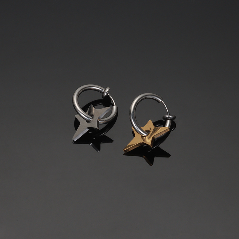 4:E001 steel ear clip steel five stars, 1