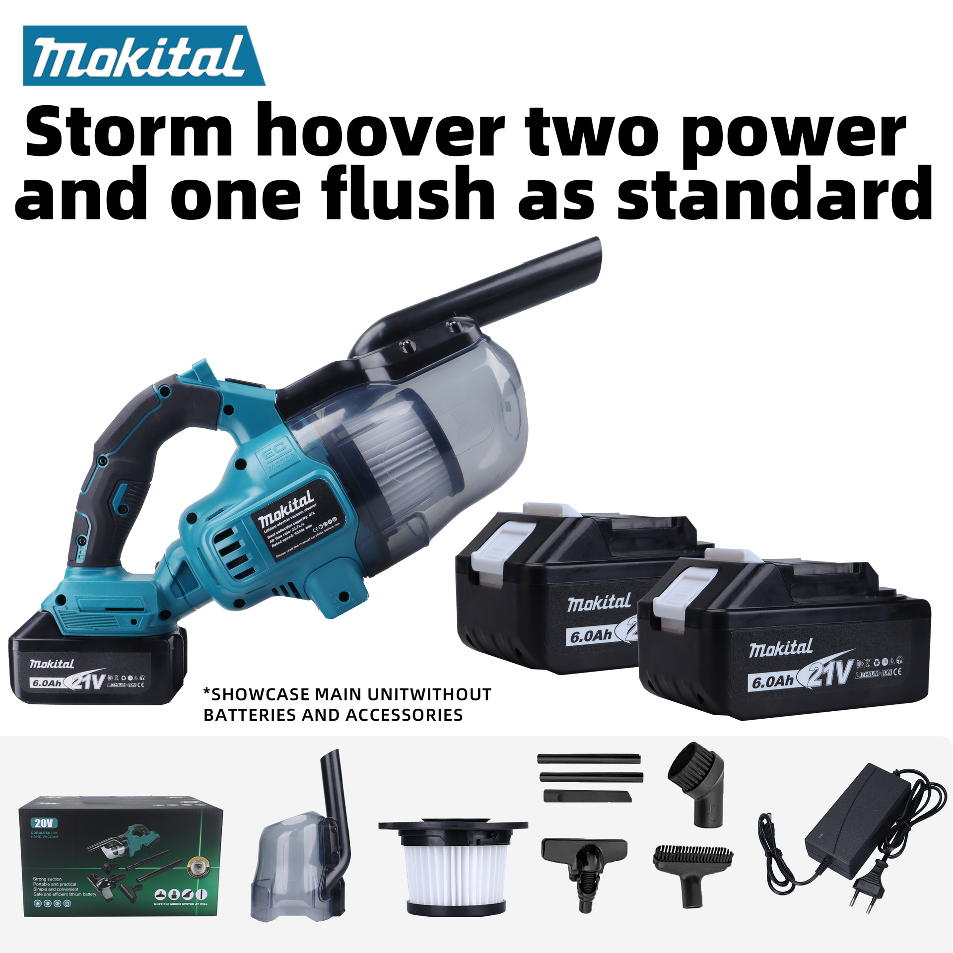 Vacuum Cleaner with 2 batteries (10 cells) and 1 charger