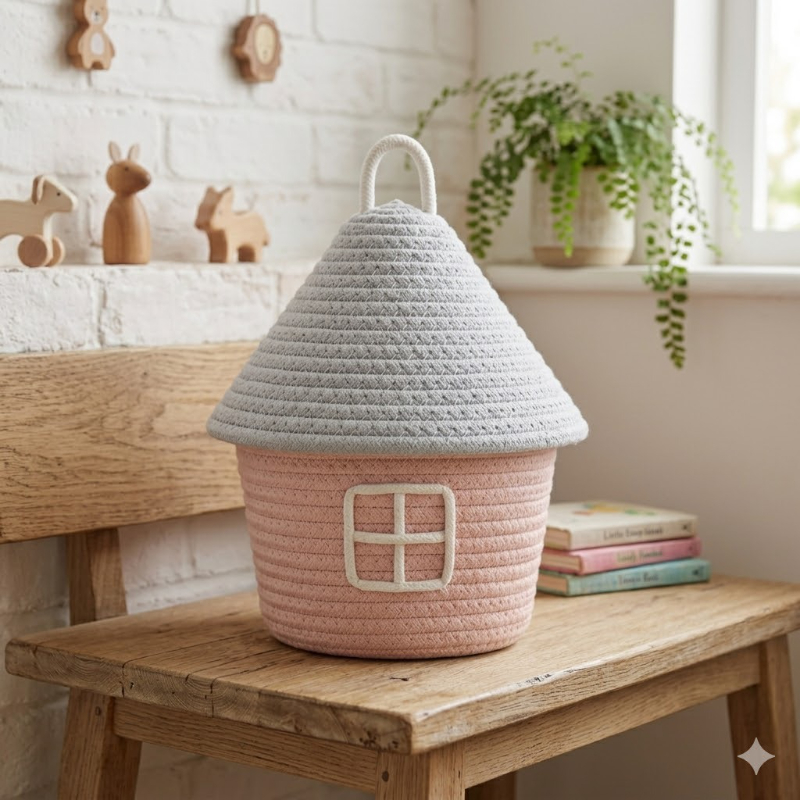 Pink and gray little house
