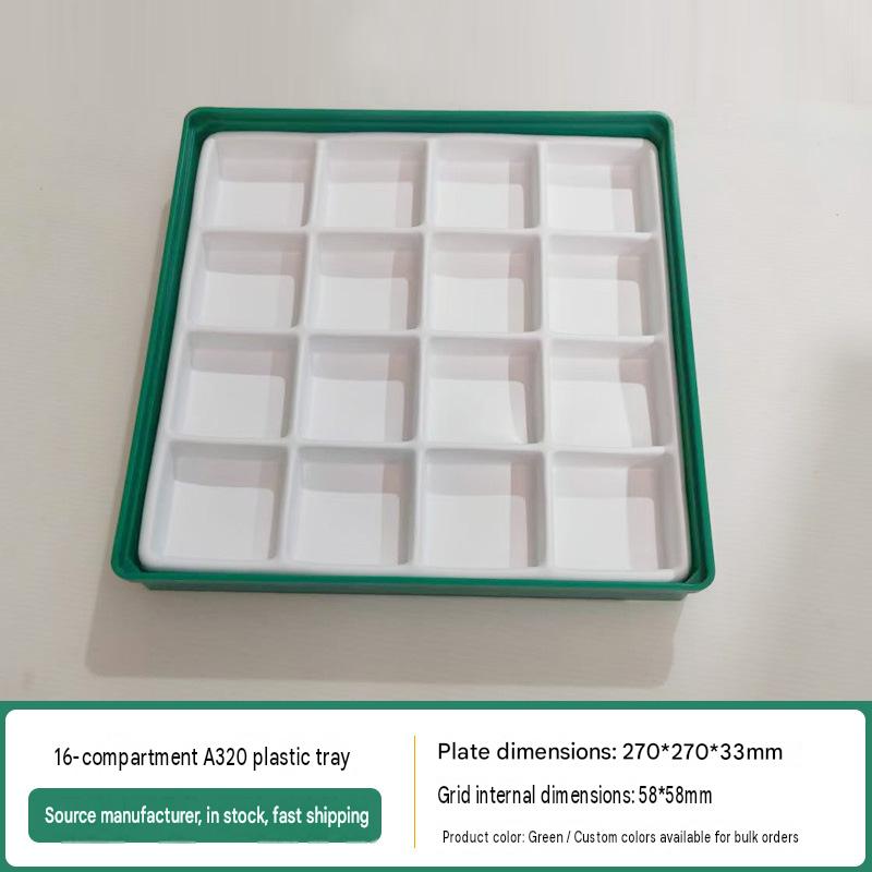 1:16-compartment plastic tray