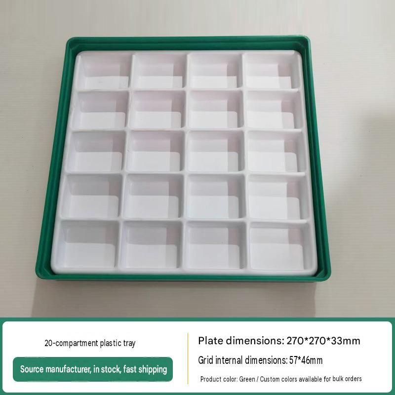 2:20-compartment plastic tray