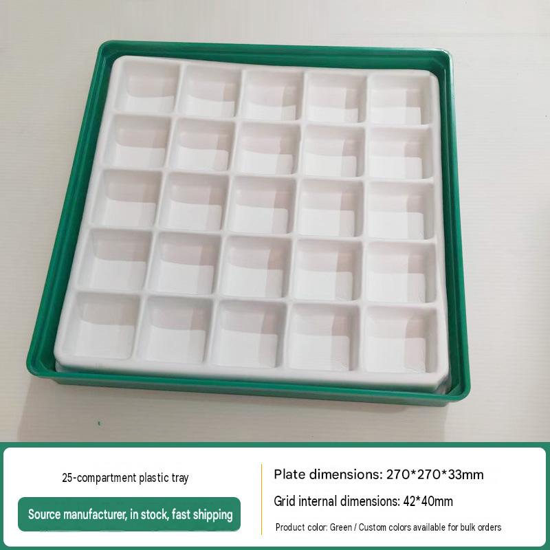 3:25-compartment plastic tray