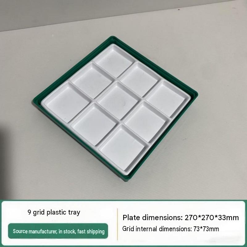 7:9-compartment plastic tray