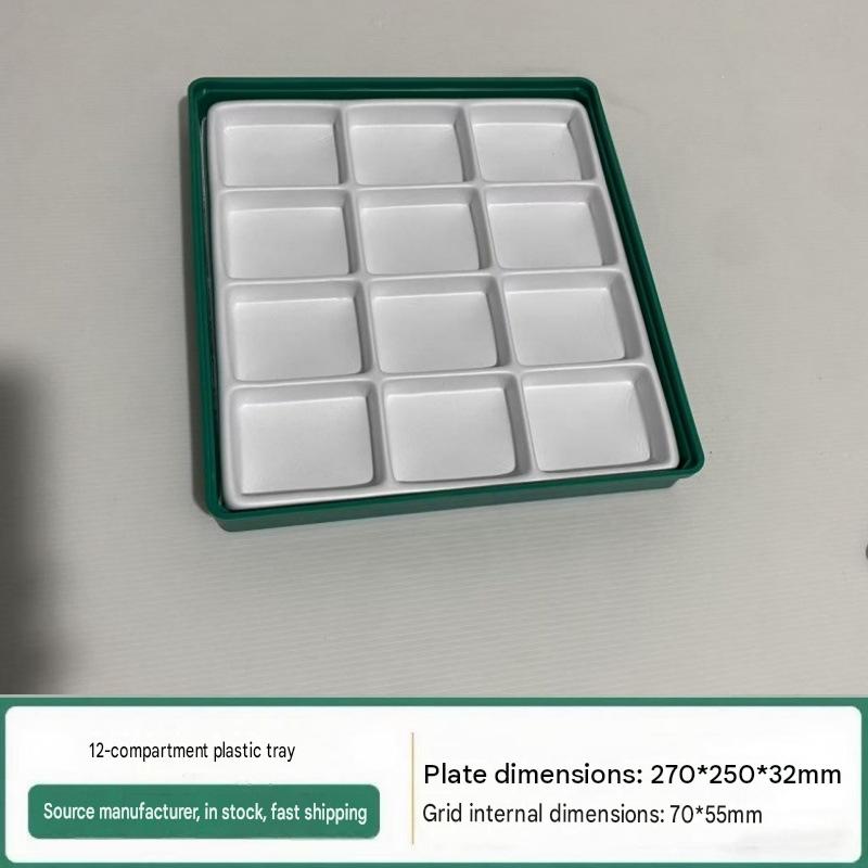 8:12-compartment plastic tray