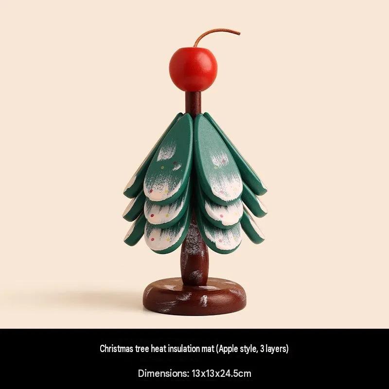 Green round-head three-tier apple display stand